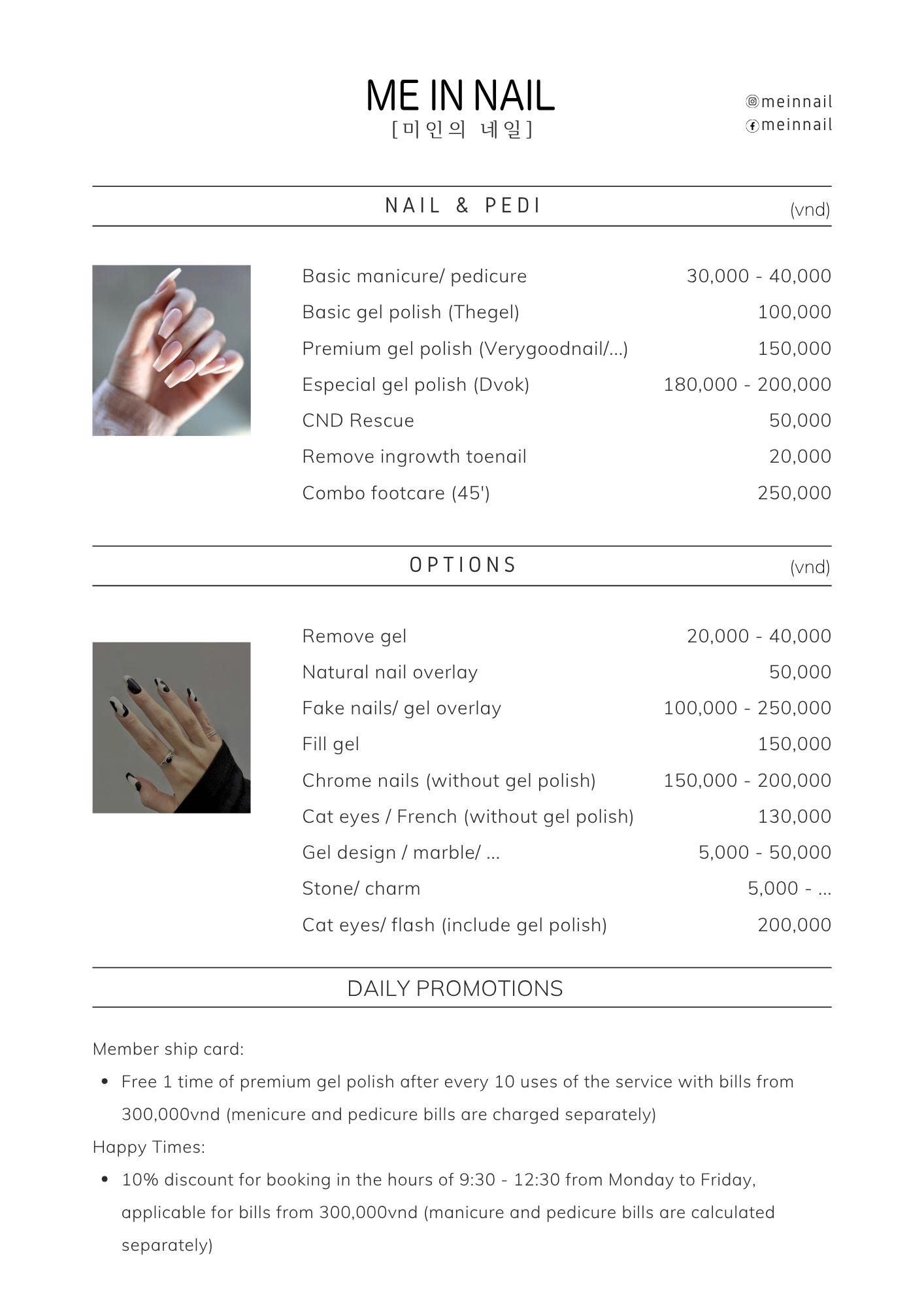 Price List in English - ME IN NAIL